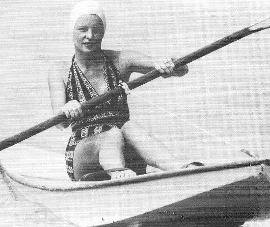 Girl paddling